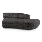 Divani Casa Lakota - Modern Dark Grey Fabric Curved Sectional Sofa