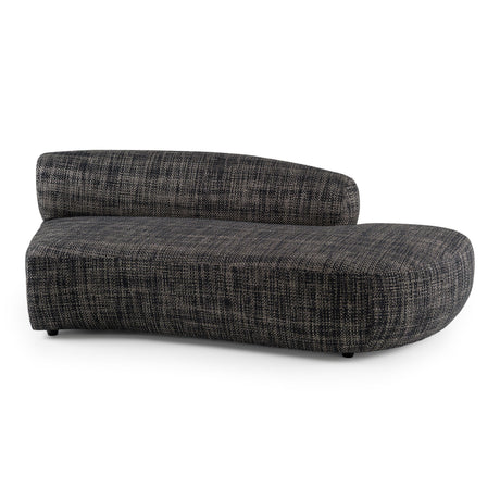 Divani Casa Lakota - Modern Dark Grey Fabric Curved Sectional Sofa