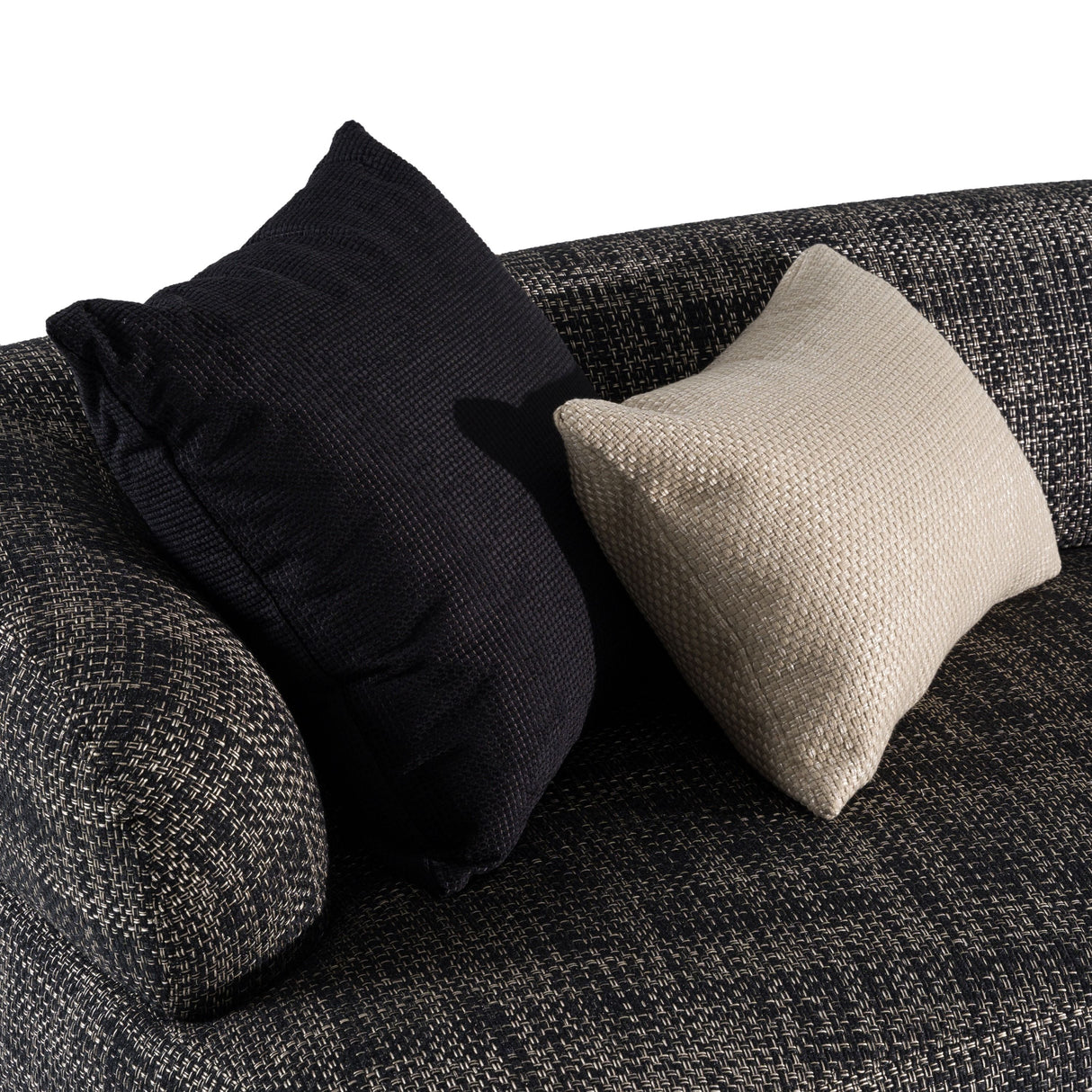Divani Casa Lakota - Modern Dark Grey Fabric Curved Sectional Sofa