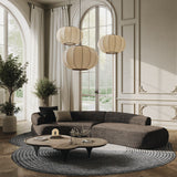 Divani Casa Lakota - Modern Dark Grey Fabric Curved Sectional Sofa