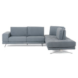 Lamod Italia Mood - Contemporary Blue Leather Right Facing Sectional Sofa - Home Elegance USA