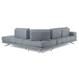 Lamod Italia Mood - Contemporary Blue Leather Right Facing Sectional Sofa