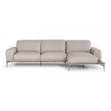 Villeneuve - Italian Modern Light Grey Leather Right Facing Sectional Sofa - View Image 1