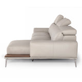 Villeneuve - Italian Modern Light Grey Leather Right Facing Sectional Sofa - View Image 1