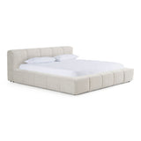 Eastern King Lamont + Brooklyn - Modern Beige Fabric + Walnut 4-Piece Bedroom Set