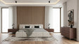 Eastern King Lamont + Brooklyn - Modern Beige Fabric + Walnut 4-Piece Bedroom Set - View Image 1