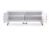 Modrest Leah - Contemporary White High Gloss & Champagne Gold Buffet