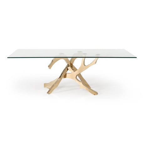 Modrest Legend Modern Glass & Gold Dining Table