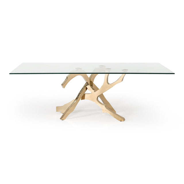 Modrest Legend Modern Glass & Gold Dining Table