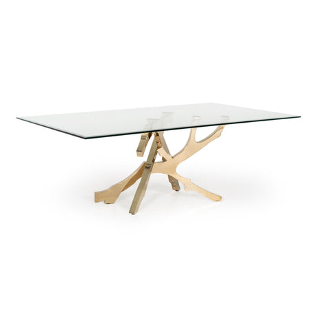 Modrest Legend Modern Glass & Gold Dining Table