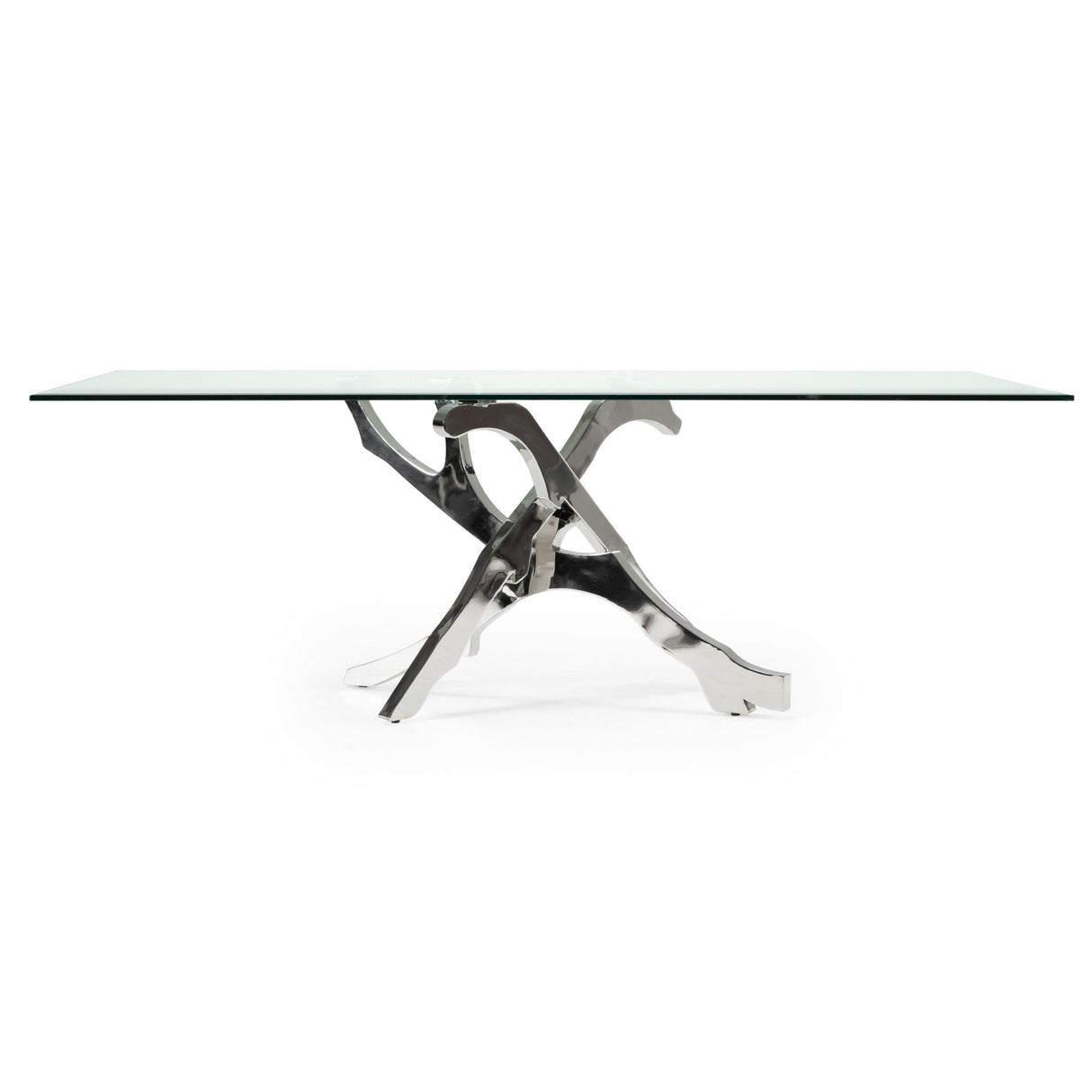 Modrest Legend Modern Glass & Stainless Steel Dining Table