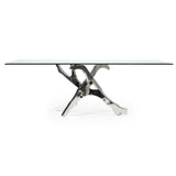 Modrest Legend Modern Glass & Stainless Steel Dining Table