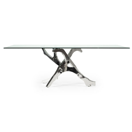 Modrest Legend Modern Glass & Stainless Steel Dining Table