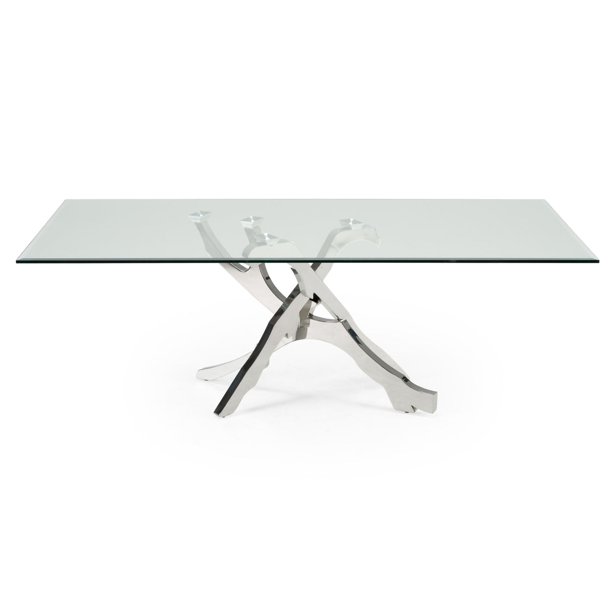 Modrest Legend Modern Glass & Stainless Steel Dining Table