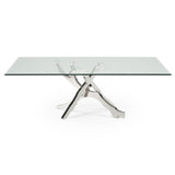 Modrest Legend Modern Glass & Stainless Steel Dining Table