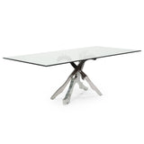 Modrest Legend Modern Glass & Stainless Steel Dining Table