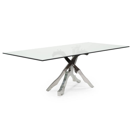 Modrest Legend Modern Glass & Stainless Steel Dining Table