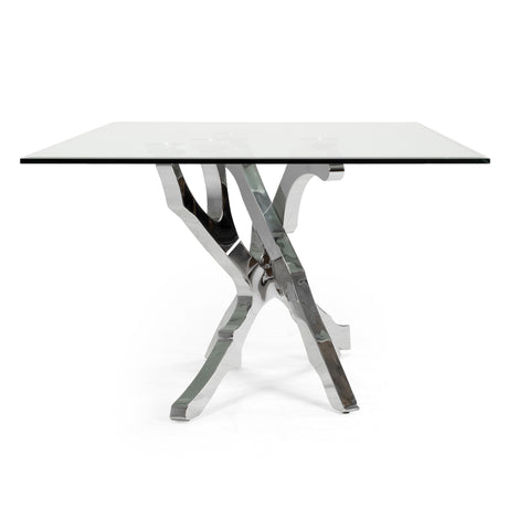 Modrest Legend Modern Glass & Stainless Steel Dining Table