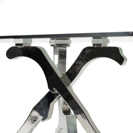 Modrest Legend Modern Glass & Stainless Steel Dining Table