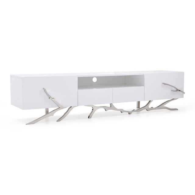 Modrest Legend - 87"-Wide Modern White TV Stand | VIG