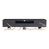Modrest Legend Modern Black & Champagne Gold 87" TV Stand