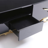 Modrest Legend Modern Black & Champagne Gold 87" TV Stand