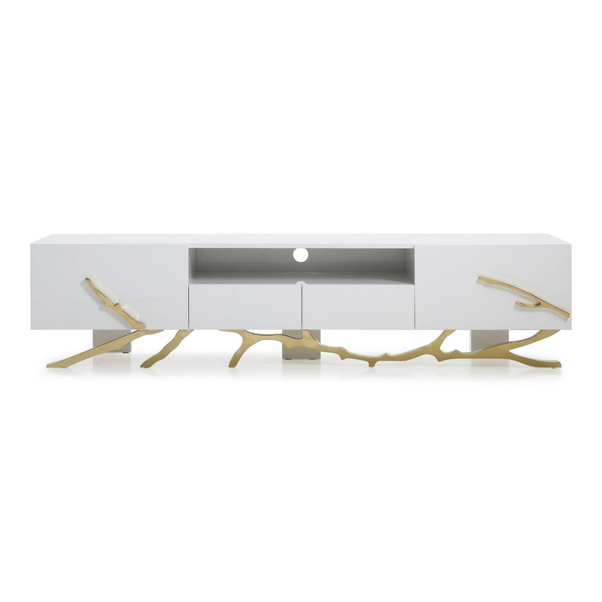 Modrest Legend - 87"-Wide Modern White Gold TV Stand