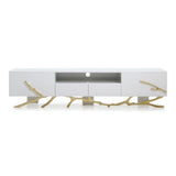 Modrest Legend - 87"-Wide Modern White Gold TV Stand