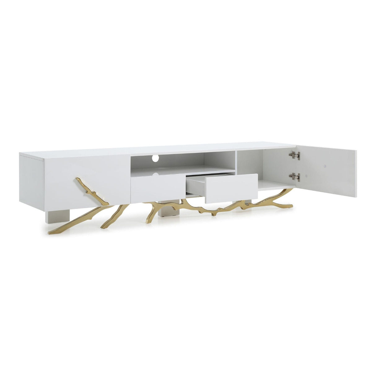 Modrest Legend - 87"-Wide Modern White Gold TV Stand
