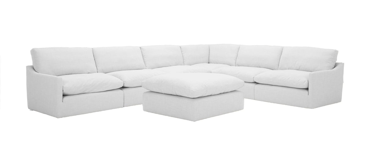 Divani Casa Lennon - Transitional White Fabric Sectional Sofa - VGKNK8608 - SNOWWHT - SET - Home Elegance USA - 1