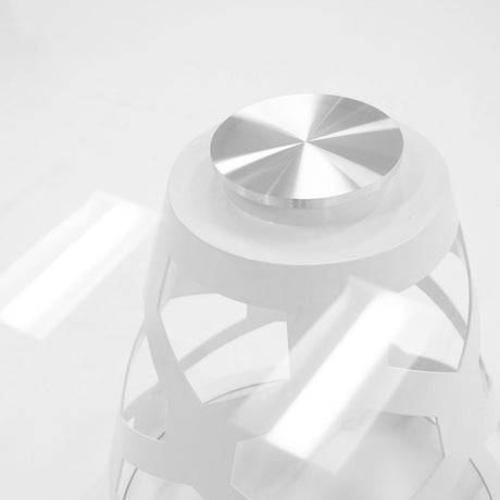 Modrest Lilly - Modern 12mm Round Glass + White Dining Table