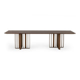 Modrest Livia - Modern Wenge & Gold Stainless Steel Dining Table