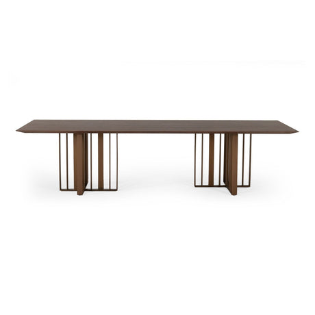 Modrest Livia - Modern Wenge & Gold Stainless Steel Dining Table