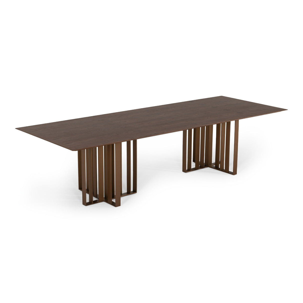 Modrest Livia - Modern Wenge & Gold Stainless Steel Dining Table
