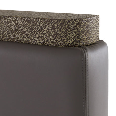 Lois Modern Grey Leather & Beige Shagreen Bedroom Set – VIG Furniture - sold by Home Elegance USA
