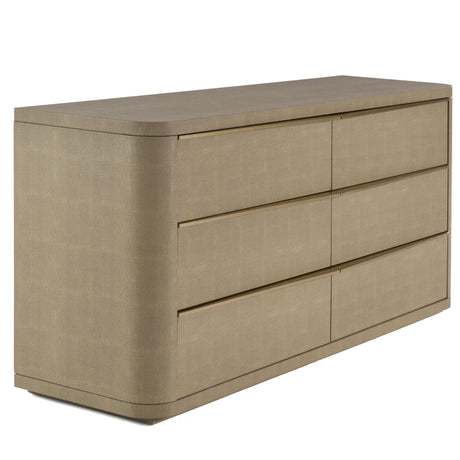 Lois Modern Grey Leather & Beige Shagreen Bedroom Set – VIG Furniture - sold by Home Elegance USA