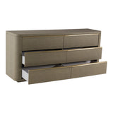 Lois - Modern Beige Shagreen + Brass Dresser - View Image 1