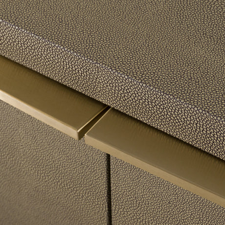 Lois - Modern Beige Shagreen + Brass Dresser - View Image 1