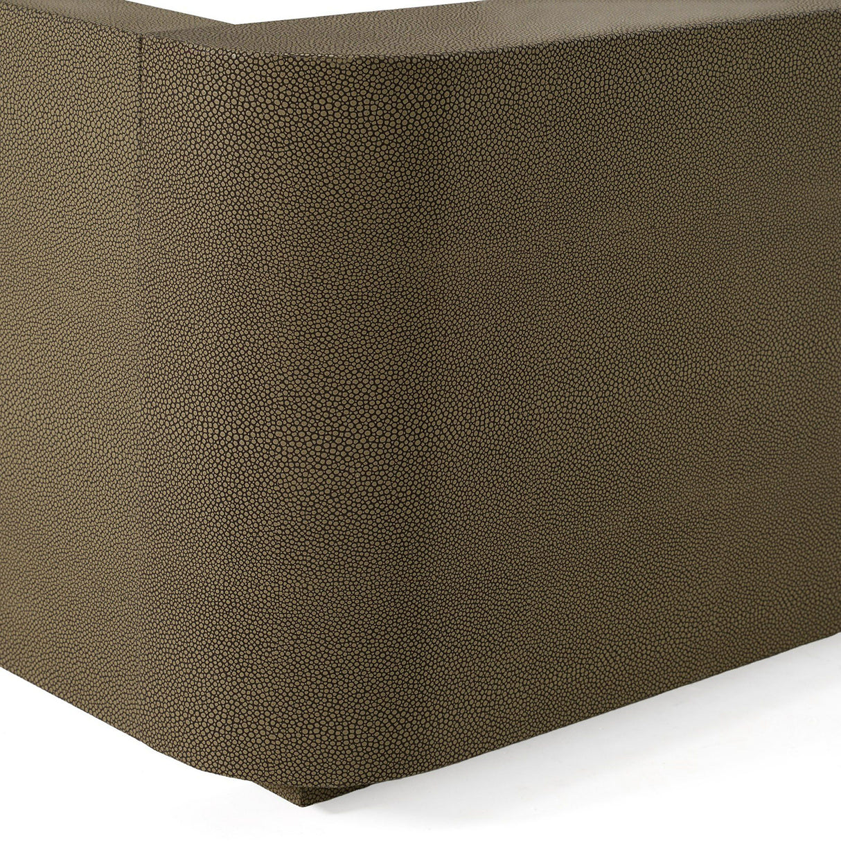 Eastern King Lois - Modern Grey Leather & Beige Shagreen High Headboard Bed - View Image 1