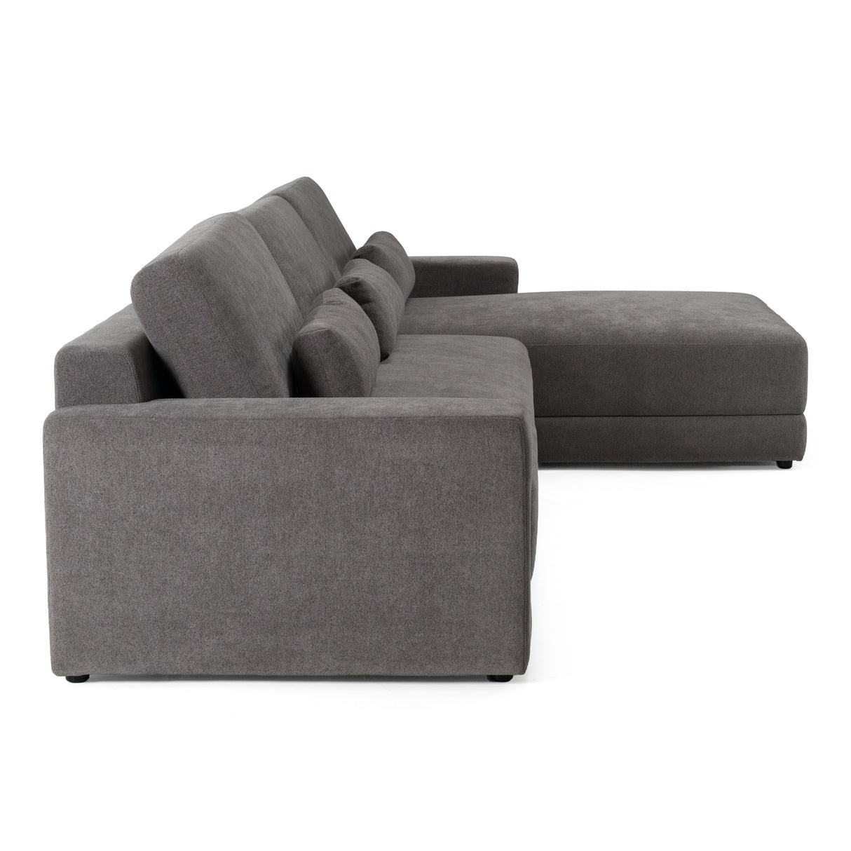 Loki - Modern Grey Fabric Right Facing Sectional Sofa - View Image 1