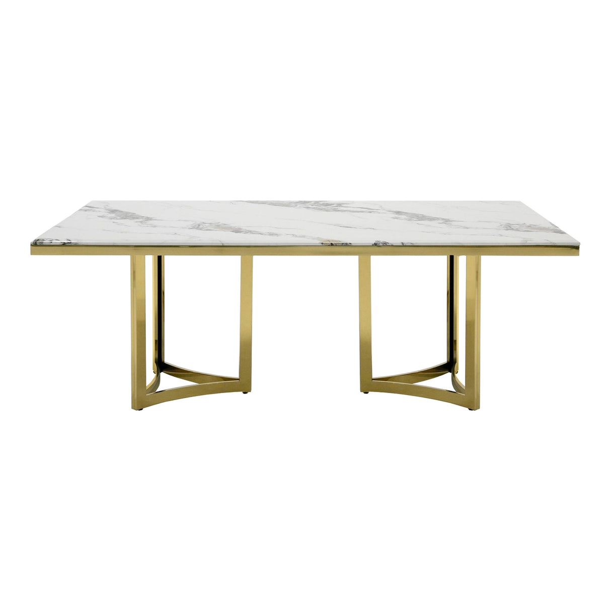 Modrest Loomis - White Marble & Gold Dining Table
