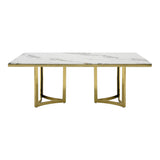 Modrest Loomis - White Marble & Gold Dining Table
