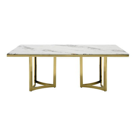 Modrest Loomis - White Marble & Gold Dining Table