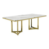 Modrest Loomis - White Marble & Gold Dining Table