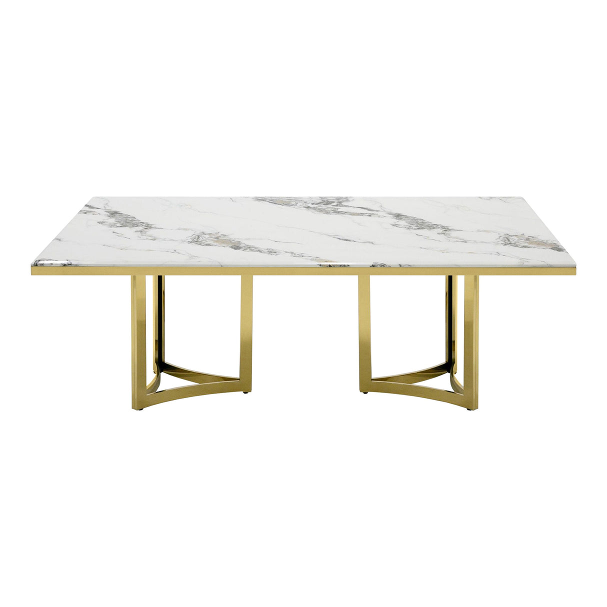 Modrest Loomis - White Marble & Gold Dining Table