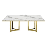 Modrest Loomis - White Marble & Gold Dining Table
