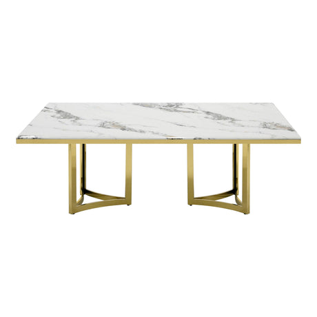 Modrest Loomis - White Marble & Gold Dining Table