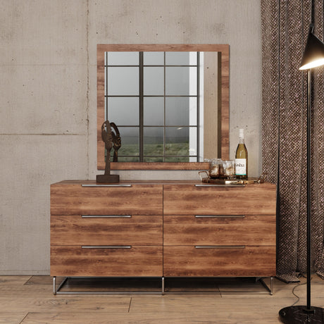 Eastern King Lorenzo Italian Modern Walnut Bedroom Set