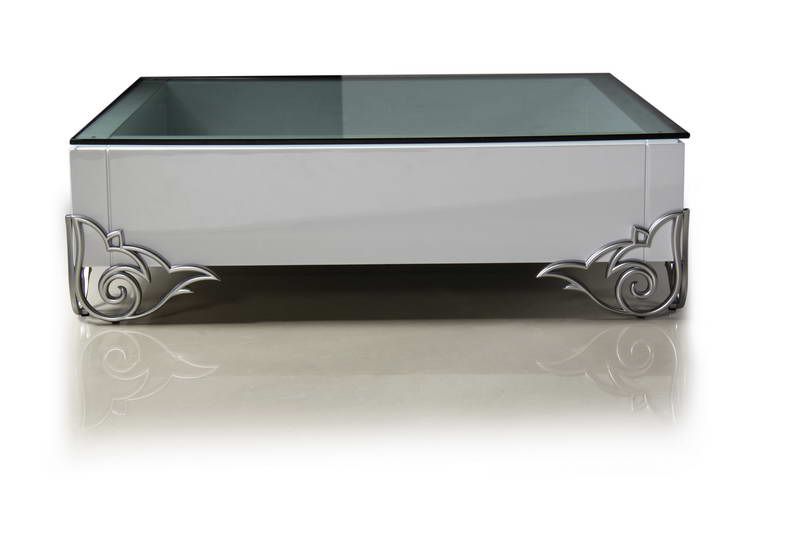 LS538 Emma Modern White Coffee Table w/ Glass Top | VIG - Home Elegance USA