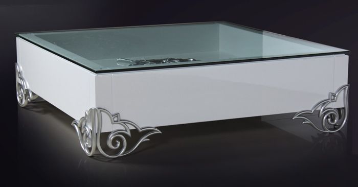 LS538 Emma Modern White Coffee Table w/ Glass Top | VIG - Home Elegance USA